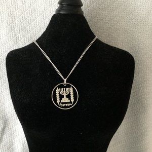 3/$15 Israel Judaica Coin Style Pendant Vintage